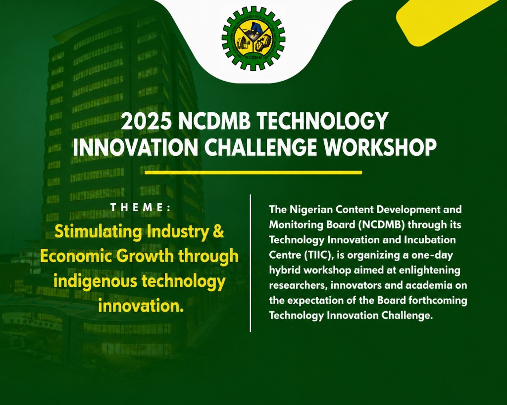 2025 NCDMB Technology Innovation Challenge Workshop flyer